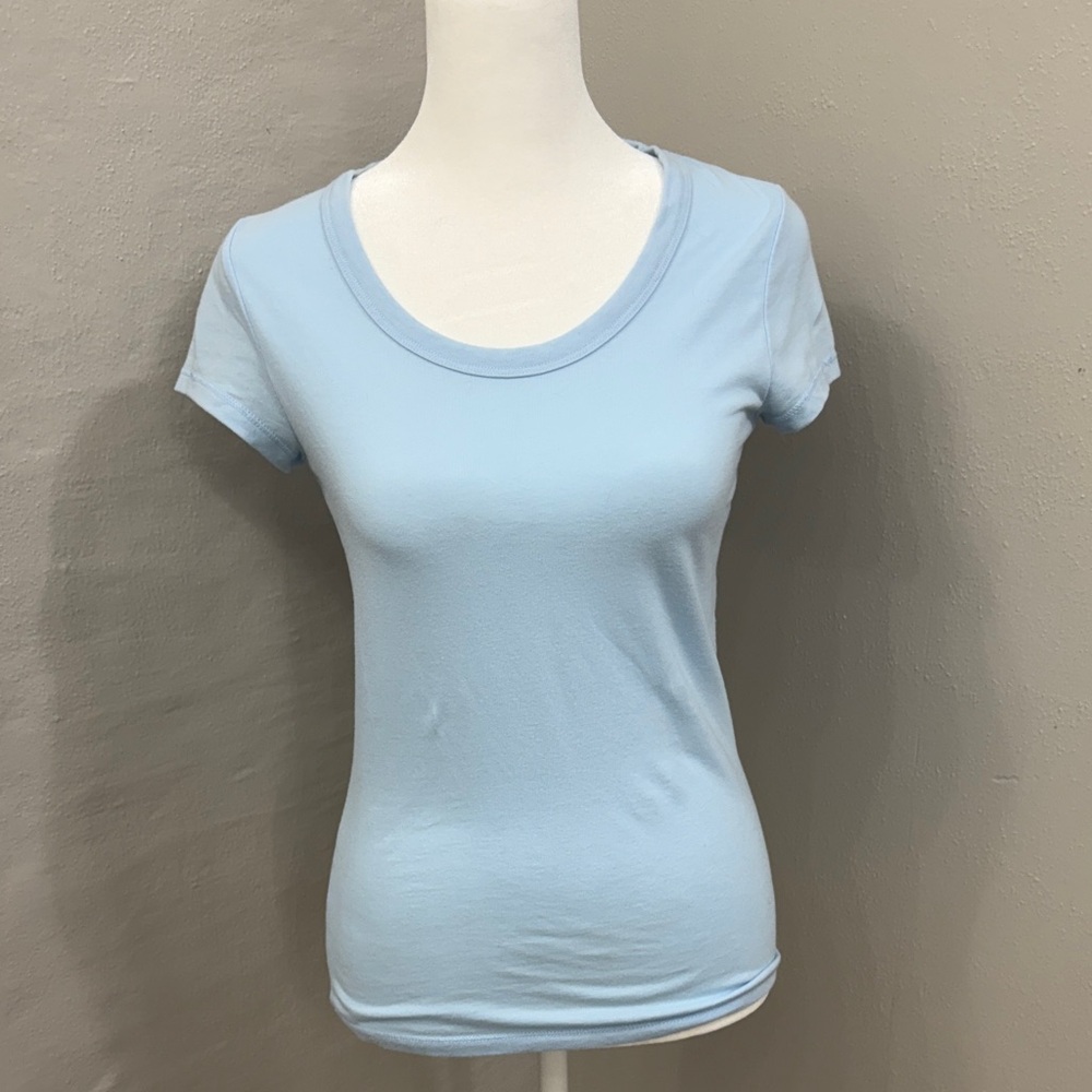 Blue Scoop Neck T Shirt